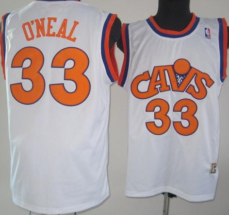Cleveland Cavaliers 33 Shaquille O'neal White Jersey Cheap