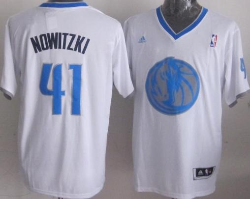 Dallas Mavericks 41 Dirk Nowitzki White Revolution 30 Swingman NBA Jersey 2013 Christmas Style