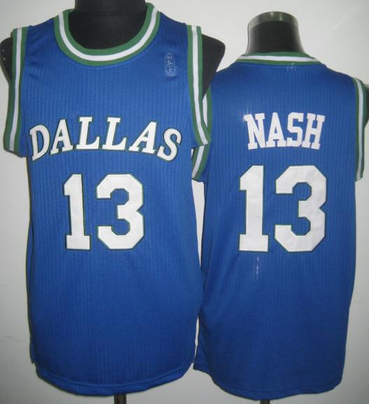 Dallas Mavericks 13 Steve Nash Blue Hardwood Classics Revolution 30 NBA Jerseys