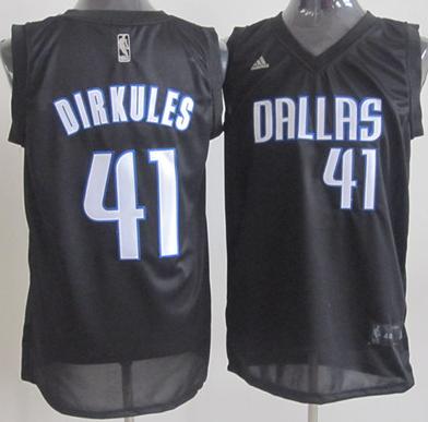 Dallas Mavericks 41 Dirk Nowitzki Dirkules Black Jersey Cheap