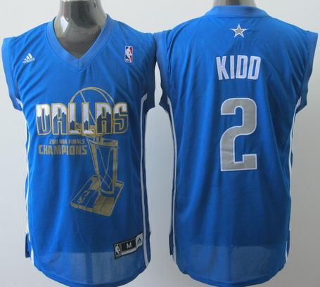 Dallas Mavericks 2 Jason Kidd Blue 2011 Finals Champions Jersey