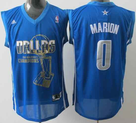 Dallas Mavericks 0 Marion Light Blue 2011 Finals Champions Jersey