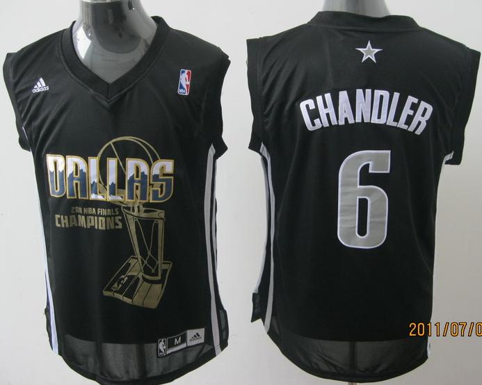 Dallas Mavericks 6 Tyson Chandler Black 2011 Finals Champions Jersey Cheap