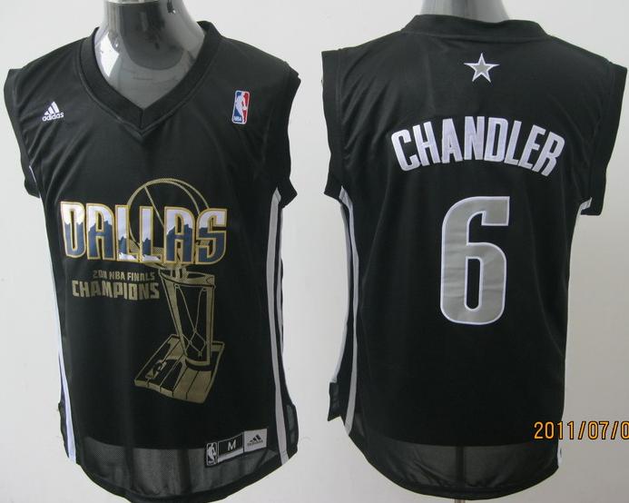 Dallas Mavericks 6 Tyson Chandler Black 2011 Finals Champions Jersey
