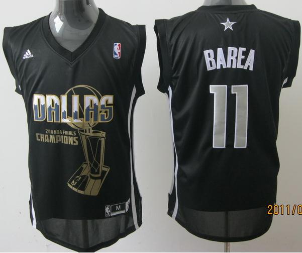 Dallas Mavericks 11 Barea Black 2011 Finals Champions Jersey