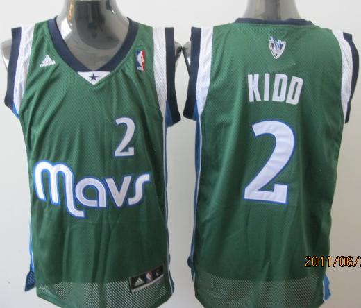 Dallas Mavericks 2 Jason Kidd Green Swingman Jersey