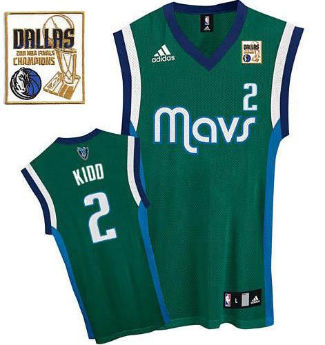 2011 NBA Champions Dallas Mavericks 2 Jason Kidd Green Swingman Jersey
