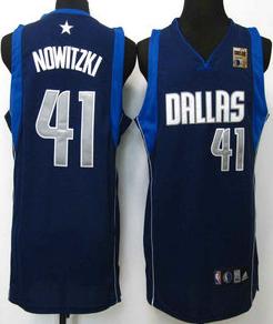 2011 NBA Champions Dallas Mavericks 41 Dirk Nowitzki Dark Blue Jersey