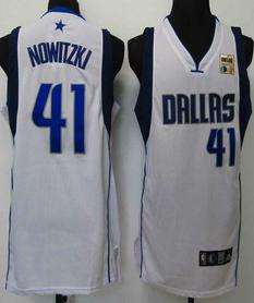 2011 NBA Champions Dallas Mavericks 41 Nowitzki White Jersey