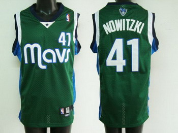 Dallas Mavericks 41 Nowitzki green jerseys