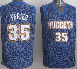 Denver Nuggets Danny Green 35 Kenneth Faried Blue Leopard Grain NBA Jersey Cheap