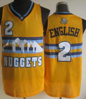 Denver Nuggets 2 Alex English Yellow Revolution 30 NBA Jersey