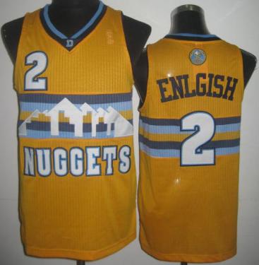 Denver Nuggets 2 Alex English Yellow Revolution 30 NBA Jersey Cheap