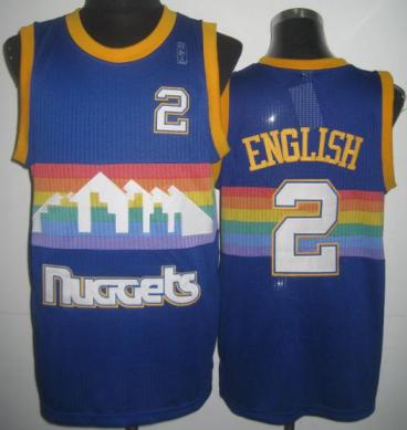 Denver Nuggets 2 Alex English Blue Revolution 30 NBA Jersey