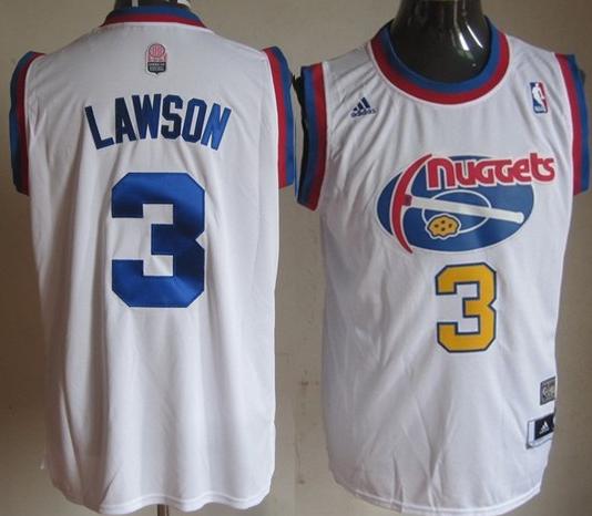 Denver Nuggets 3 Ty Lawson White ABA Hardwood Classic Soul Swingman Revolution 30 Swingman NBA Jerseys