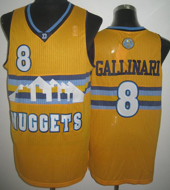 Denver Nuggets 8 Danilo Gallinari Yellow Revolution 30 NBA Basketball Jerseys