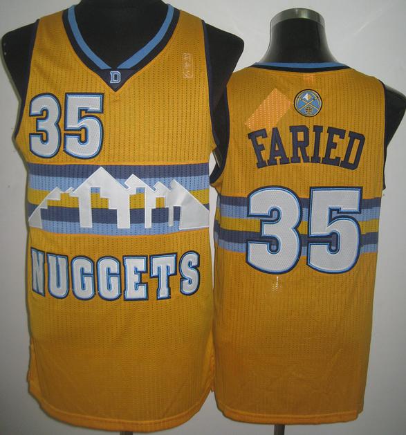 Denver Nuggets 35 Kenneth Faried Yellow Revolution 30 NBA Basketball Jerseys