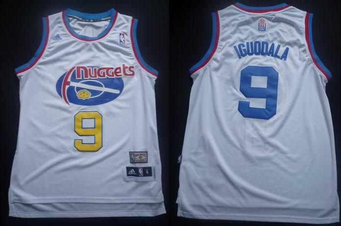 Denver Nuggets 9 Andre Iguodala ABA Hardwood Classic Revolution 30 Swingman White NBA Jerseys