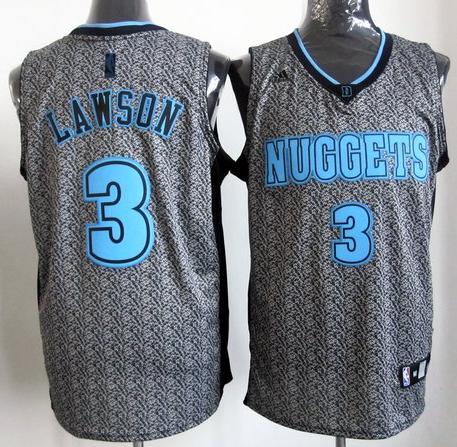 Denver Nuggets 3 Ty Lawson Grey Grey Grey Static Fashion Swingman NBA Jersey Cheap
