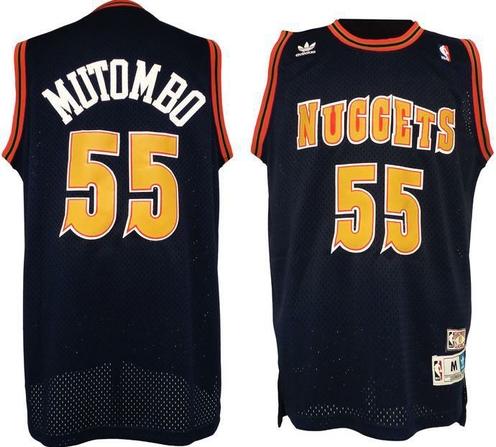 Denver Nuggets 55 Dikembe Mutombo Blue Soul Swingman NBA Jersey