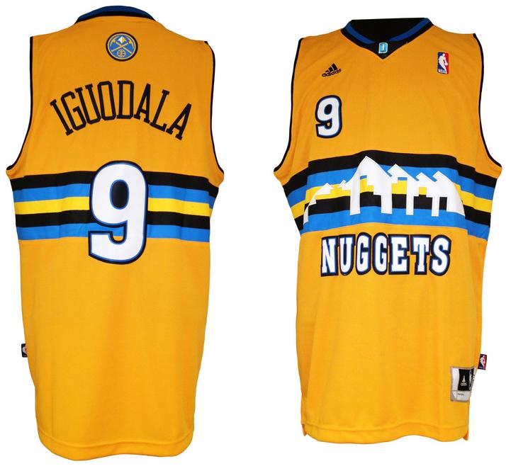 Denver Nuggets 9 Andre Iguodala Yellow Revolution 30 Swingman NBA Jersey