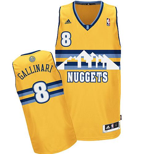 Denver Nuggets 8 Danilo Gallinari Yellow Revolution 30 Swingman NBA Jersey