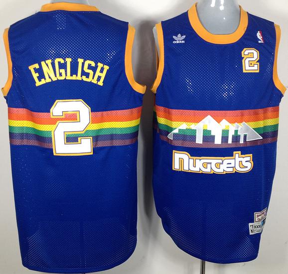 Denver Nuggets #2 Alex English Soul Swingman Stitched Blue Rainbow Throwback Jersey Cheap