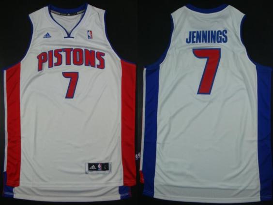 Detroit Pistons 7 Brandon Jennings White Revolution 30 Swingman NBA Jerseys Cheap