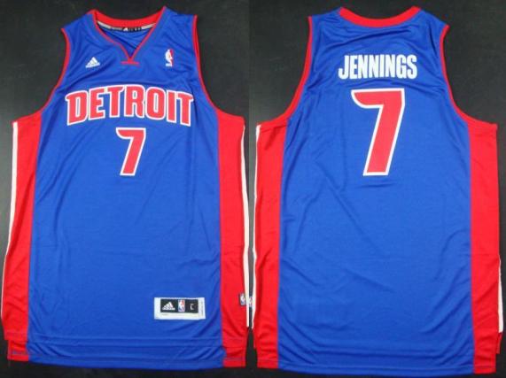 Detroit Pistons 7 Brandon Jennings Blue Revolution 30 Swingman NBA Jerseys