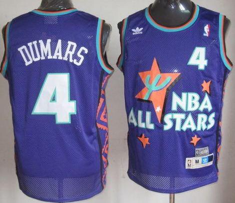 Detroit Pistons 4 Joe Dumars Purple 1995 All Star Throwback NBA Jersey