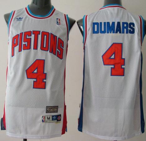Detroit Pistons 4 Joe Dumars White Throwback NBA Jerseys Cheap