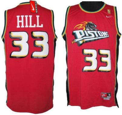 Detroit Pistons 33# Grant Hill Soul Swingman Stitched Red Jersey