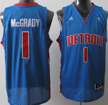 Detroit Pistons 1 Tracy McGrady Blue Jersey