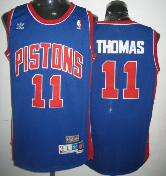 Detroit Pistons 11 Thomas Blue Jersey