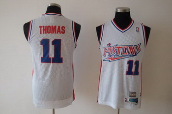 Detroit Pistons 11 THOMAS white SWINGMAN jerseys