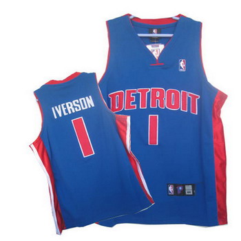 Detroit Pistons 1 Iverson blue Jrseys Cheap
