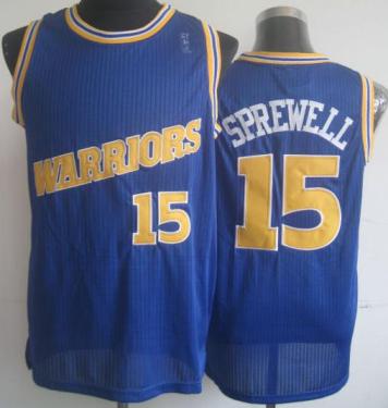 Golden State Warriors 15 Latrell Sprewell Blue Hardwood Classics Revolution 30 NBA Jerseys
