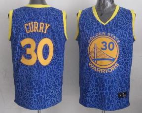 Golden State Warriors 30 Stephen Curry Blue Leopard Grain NBA Jersey
