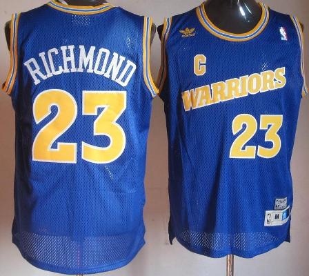 Golden State Warriors 23 Mitch Richmond Blue Soul Throwback M&N NBA Jerseys Cheap