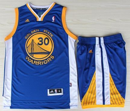 Golden State Warriors 30 Stephen Curry Blue Revolution 30 Swingman Jerseys Shorts NBA Suits Cheap