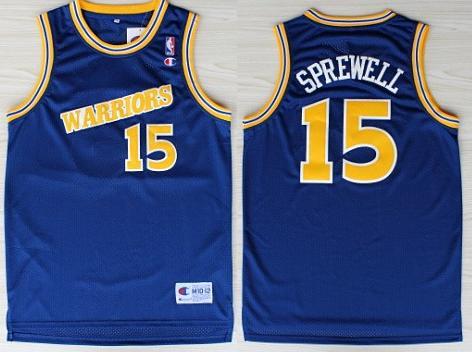 Golden State Warriors 15 Latrell Sprewell Blue Soul Throwback M&N NBA Jerseys Cheap