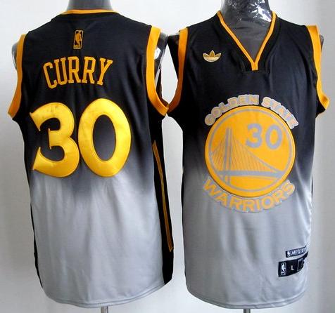 Golden State Warriors 30 Stephen Curry Black Grey Revolution 30 Swingman NBA Jerseys Cheap