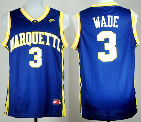 Marquette Golden Eagles 3# Dwyane Wade Navy Blue College Basketball NCAA Jerseys