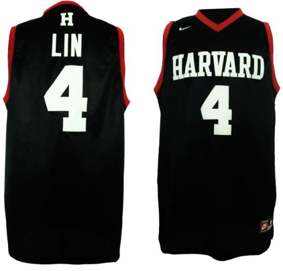 Harvard University 4 Jeremy Lin Black Swingman Jerseys