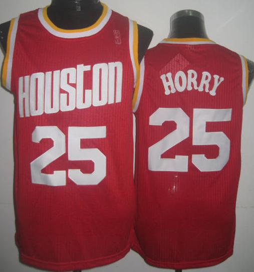 Houston Rockets 25 Robert Horry Red Hardwood Classics Revolution 30 NBA Jerseys
