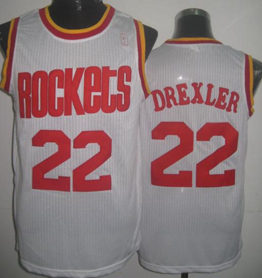 Houston Rockets 22 Clyde Drexler White Revolution 30 NBA Jerseys Cheap