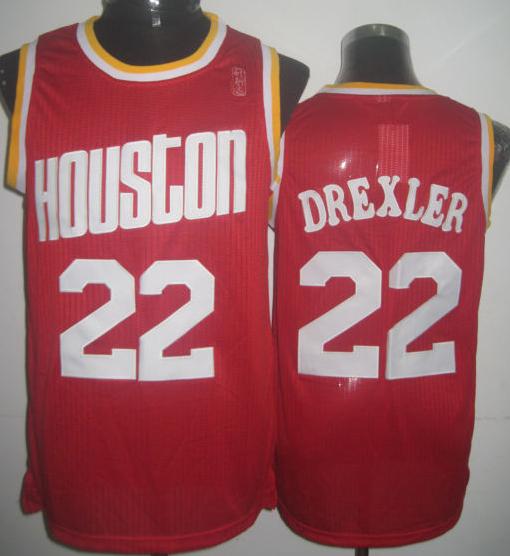 Houston Rockets 22 Clyde Drexler Red Revolution 30 NBA Jerseys