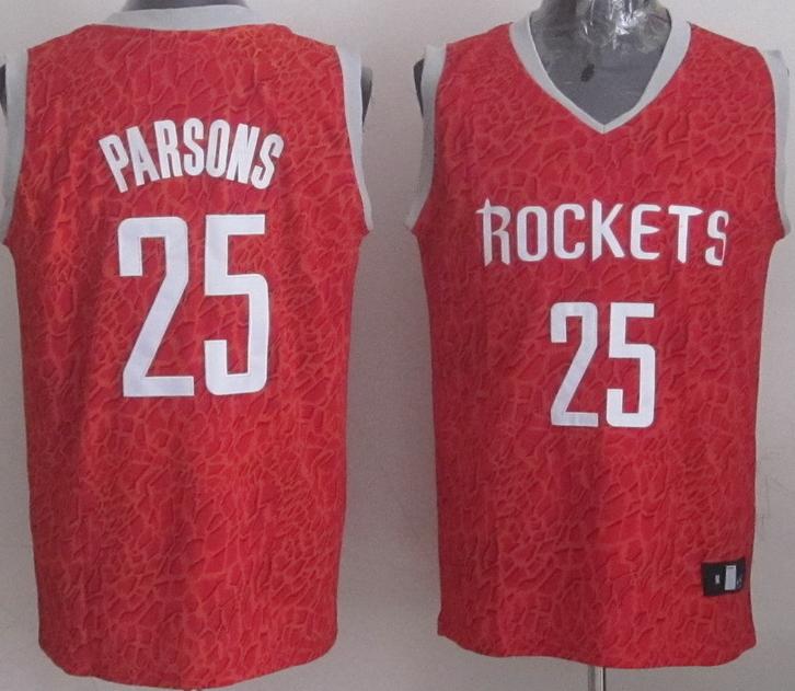 Houston Rockets 25 Chandler Parsons Red Leopard Grain NBA Jersey