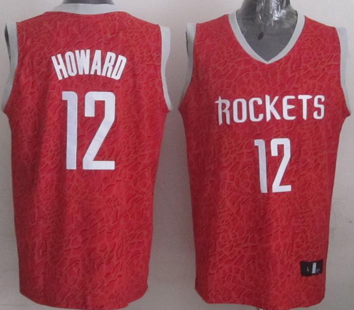 Houston Rockets 12 Dwight Howard Red Leopard Grain NBA Jersey Cheap