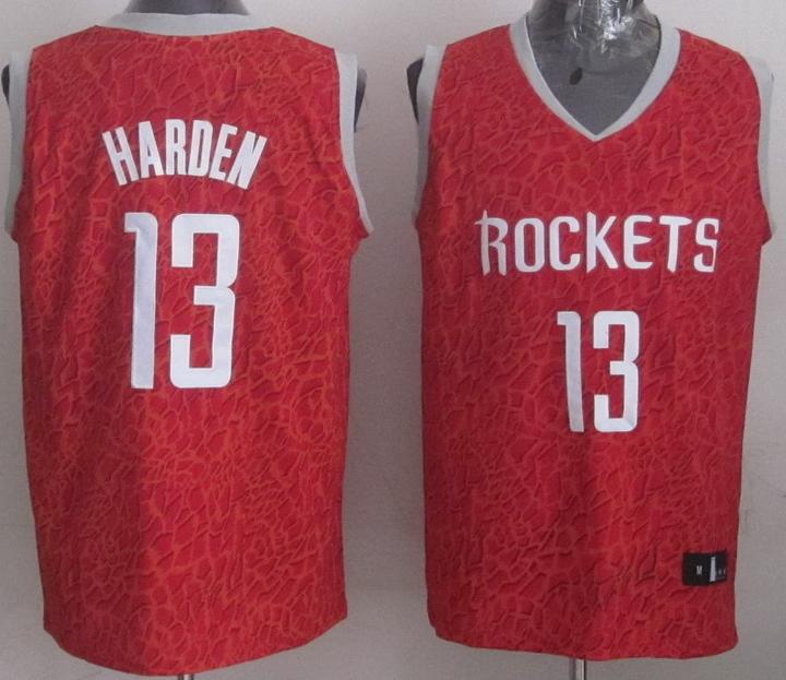 Houston Rockets 13 James Harden Red Leopard Grain NBA Jersey Cheap